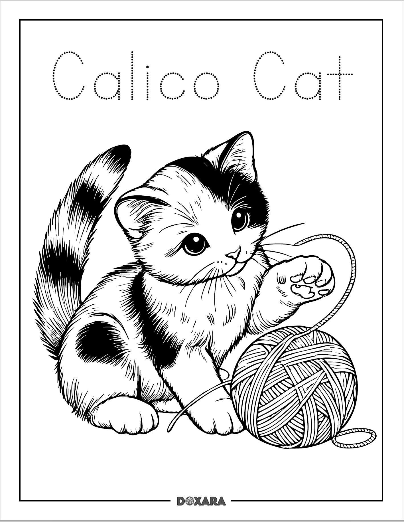 🐱 Calico Cat Coloring Sheet (10-pack)