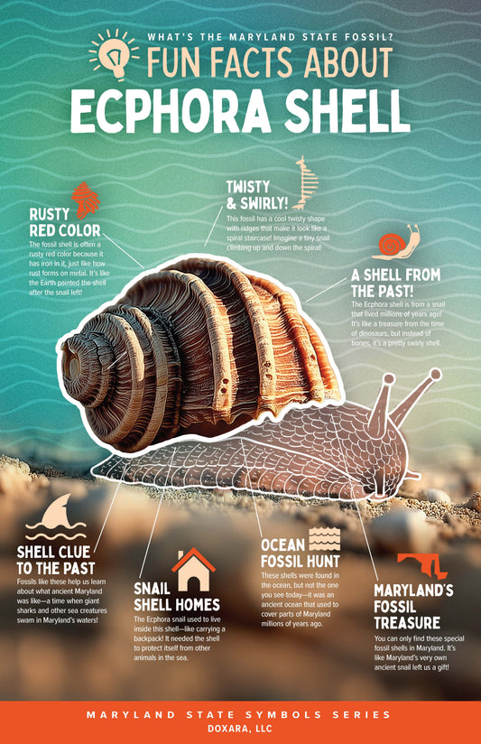 🐚 Maryland State Fossil Infographic: Ecphora Shell
